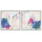 Stupell Industries Pink Blue Pop Abstract 2 pc Framed Giclee Wall Art Set Design by June Erica Vess